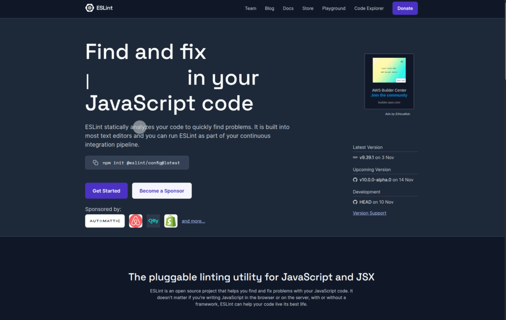 코드 자동화, Copilot, AI 개발 도구 완벽 가이드: 개발 효율성을 극대화하는 방법 5 무료로 제공되는 오픈소스 툴, ESLint