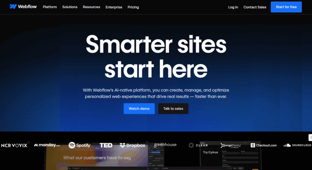 노코드 플랫폼 비교: 업무 자동화로 똑똑하게 일하는 방법 2 노코드 플랫폼 비교: 업무 자동화, Webflow