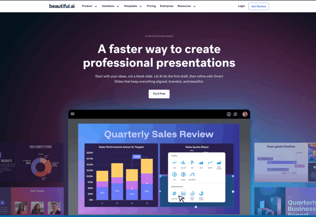 AI 생산성 도구, 업무 생산성 개선 툴 추천 TOP 10 3 AI 생산성 도구, 업무 생산성 개선 툴 beautiful.ai