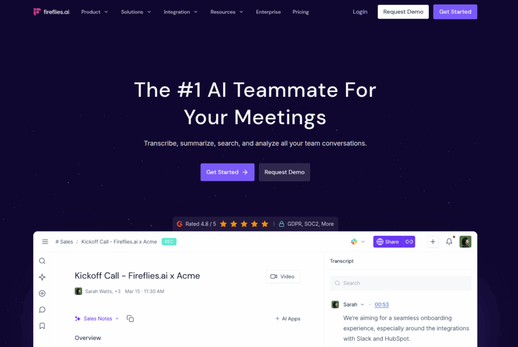 자동 받아쓰기(음성 텍스트 변환) 서비스, 왜 지금 꼭 알아야 할까요? 4 자동 받아쓰기, 음성 텍스트 변환, fireflies